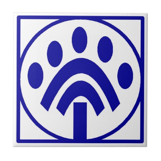 Blue French Letter House Number Tiles Fliese (Vorderseite)