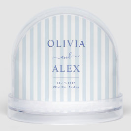 Blue French Personalized Wedding Schneekugeln