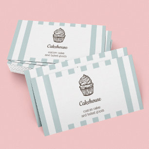 Blue French Style Cake Shop Business Card Visitenkarte