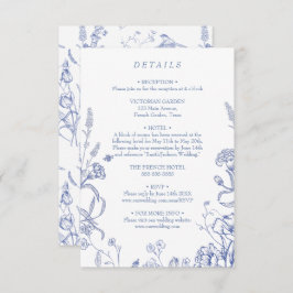 Blue French Victorian Vintage Enclosure Card Begleitkarte