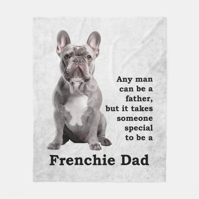 Blue Frenchie Vater Fleecedecke (Vorderseite)
