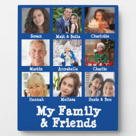 Blue Friends & Family Name & Foto Demenz 8x10 Fotoplatte