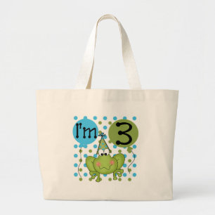 Blue Frog 3. Geburtstagsgeschenke und Geschenke Jumbo Stoffbeutel