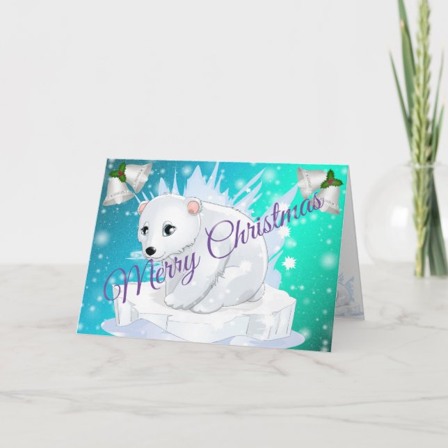 Blue Frohe Weihnachten Karte (Vorderseite)