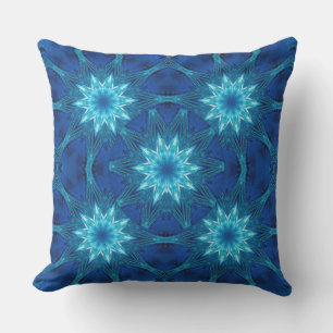 Blue Frost Abstrakt Stars Throw Kissen