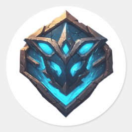 Blue Frost Rune Emblem Runder Aufkleber