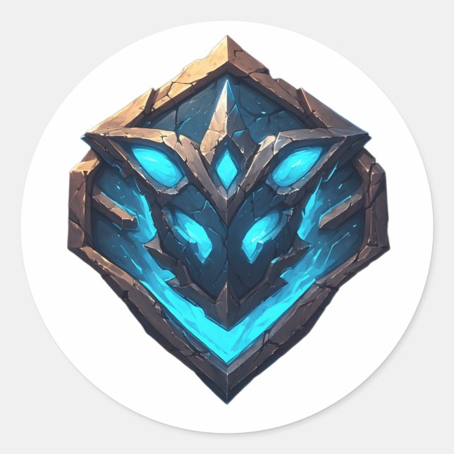 Blue Frost Rune Emblem Runder Aufkleber (Vorderseite)