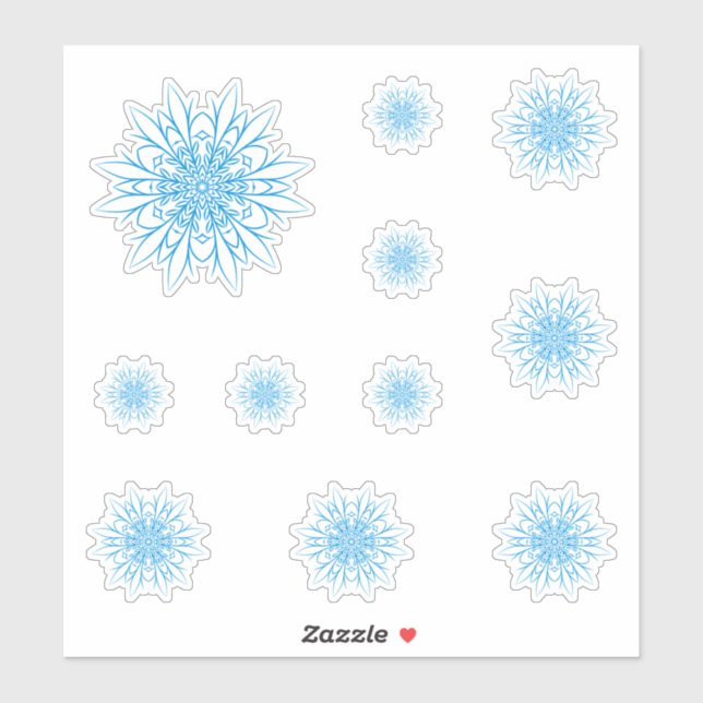 Blue Frozen Snow Crystal Set Aufkleber (Blatt)