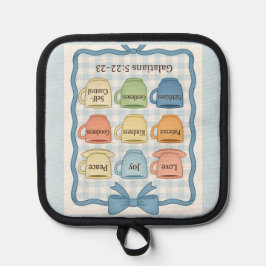 Blue Fruit of the Spirit Pot Holders Topflappen