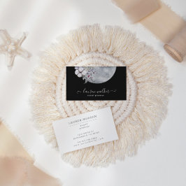 Blue Full Moon Elegante Business Card Visitenkarte