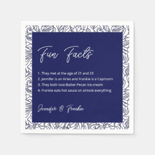 Blue Fun Facts Cocktail Napkins Serviette
