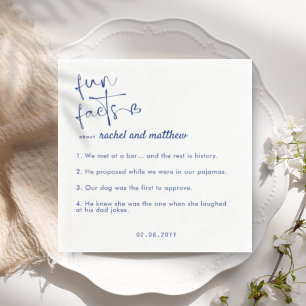 Blue Fun Fakten Template Hochzeit von Napkins Serviette