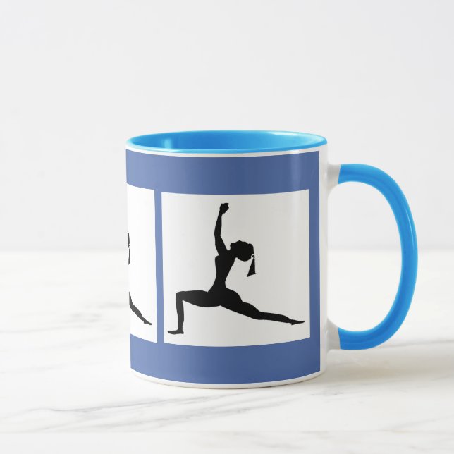 Blue 'Fun Yoga Designs' Combo Coffee Tasse/ Cup Tasse (Rechts)