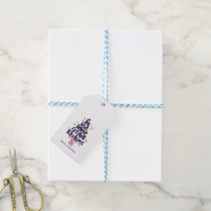 Blue Funkelnd Calligraphy Christmas Tree Geschenkanhänger