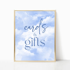 Blue Funkelnd Clouds Karten und Geschenke-Zeichen Poster