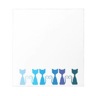 Blue Funky Kittens Notepad Notizblock
