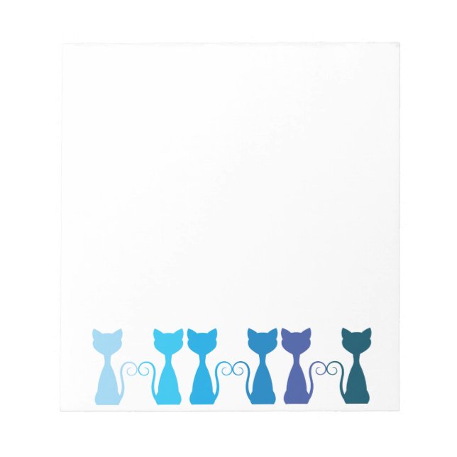 Blue Funky Kittens Notepad Notizblock (Vorderseite)