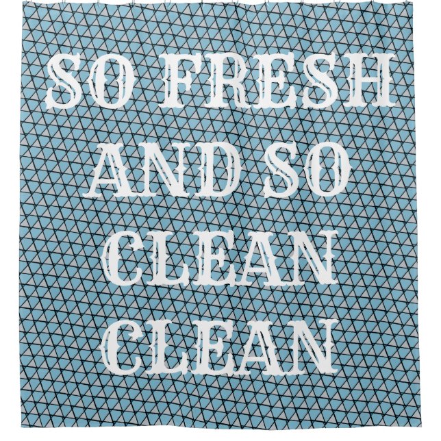 Blue Funky Triangle Duschvorhang (Vorderseite)