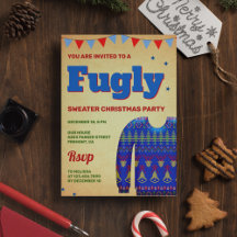 Blue Funny Fugly Ugly Sweater Christmas Party