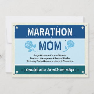 Blue Funny Marathon Mama Muttertag Karte