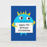 Blue Funny Monster Birthday Karte<br><div class="desc">Personalisierte,  lustige Monsterkarte für Kinder,  die Sie leicht auf die Vorderseite dieser lustigen Monster-Geburtstagskarte mit Alter und Namen des Kindes anpassen können. Die Geburtstagsmeldung auf der Innenseite kann auch personalisiert sein,  wenn sie gewollt wird. Diese personalisierte blaue Monster-Geburtstagskarte für Kinder würde einen tollen Sake machen.</div>