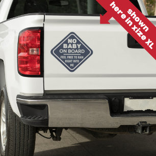 Blue Funny No Baby an Bord Erwachsene Kaution Stoß Aufkleber