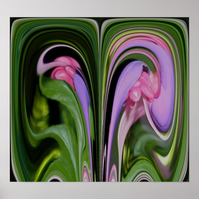 Blue Fushia Abstrakt Poster (Vorne)