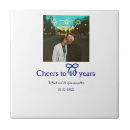 Blue g bow jubelt zu 40-jähriger Hochzeit Fliese