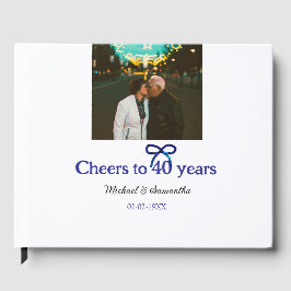Blue g bow jubelt zu 40-jähriger Hochzeit Gästebuch