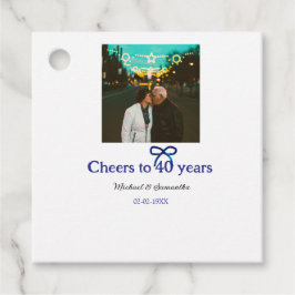 Blue g bow jubelt zu 40-jähriger Hochzeit Geschenkanhänger