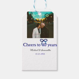 Blue g bow jubelt zu 40-jähriger Hochzeit Geschenkanhänger