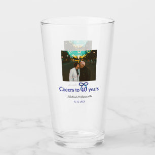 Blue g bow jubelt zu 40-jähriger Hochzeit Glas