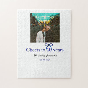 Blue g bow jubelt zu 40-jähriger Hochzeit Puzzle