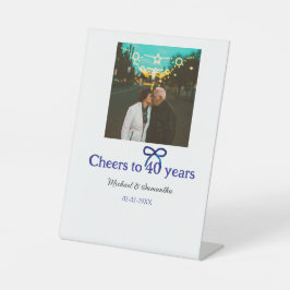 Blue g bow jubelt zu 40-jähriger Hochzeit Sockelschild