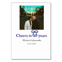 Blue g bow jubelt zu 40-jähriger Hochzeit Tischnummer