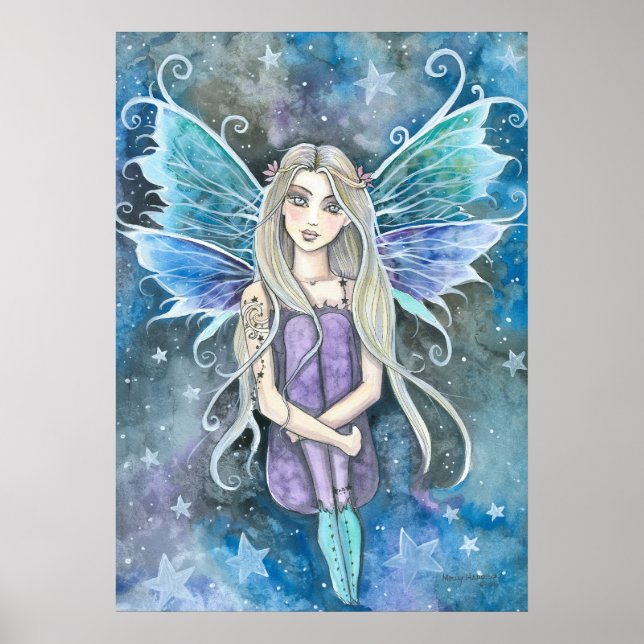 Blue Galaxy Fairy Art von Molly Harrison Poster (Vorne)