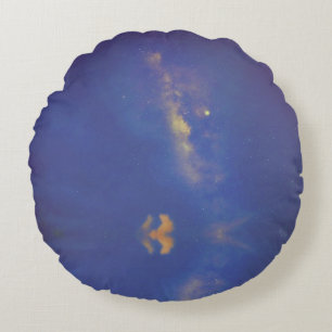 Blue Galaxy Milky Way Round Pillow Rundes Kissen