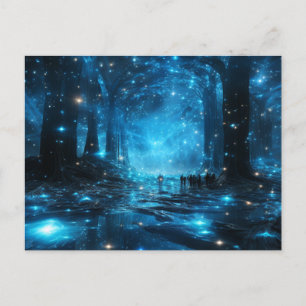 Blue Galaxy Postcard Grußkarte Kunst Feiertagspostkarte
