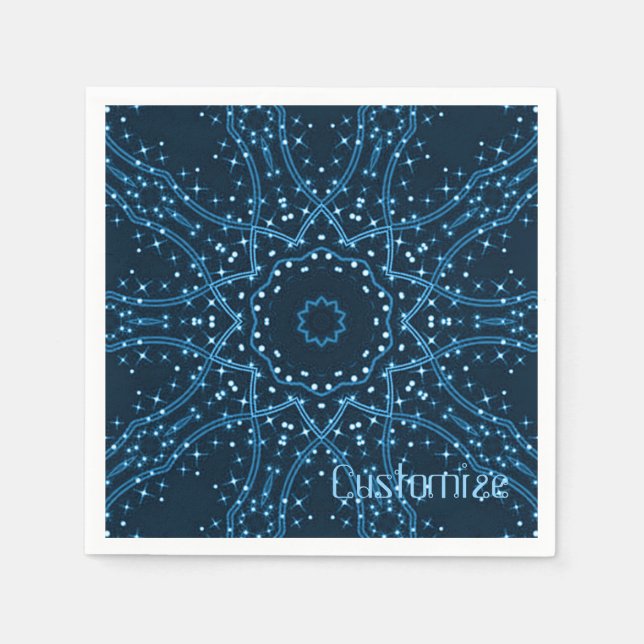 Blue Galaxy Stars Napkins Serviette (Vorderseite)