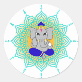 Blue Ganesha Runder Aufkleber