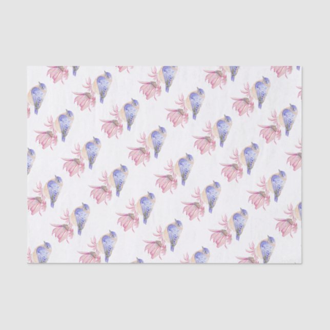 Blue Garden Bird of Western Bluebird Seidenpapier (Vorderseite)