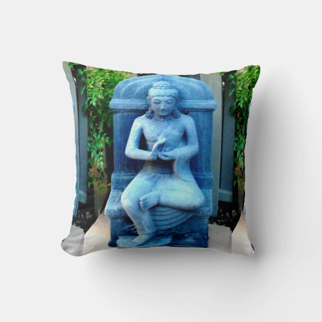 Blue Garden Buddha Pillow Kissen (Vorderseite)