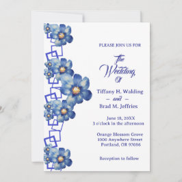 Blue Garden Perennials & Vergessen Me Nots Wedding Einladung