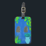 Blue Garden Wall Majorelle Marokko Gepäckanhänger<br><div class="desc">Hübsche,  blaue Wände und farbenfrohe Pflanze,  die von mir für Sie handgezeichnet werden! Werfen Sie einen Blick in meinen Shop für mehr!</div>