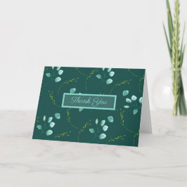 Blue Garden Watercolor Stems Wedding Danke Karte