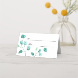 Blue Garden Watercolor Stems Wedding Platzkarte