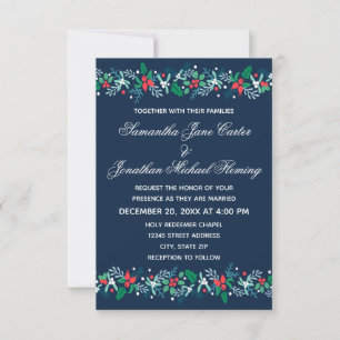 Blue Garland - 3x5 Einladung zur Hochzeit