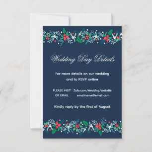 Blue Garland - Hochzeitstagsdetails RSVP