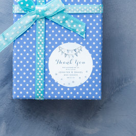 Blue Garland Vielen Dank Baby Dusche Runder Aufkleber