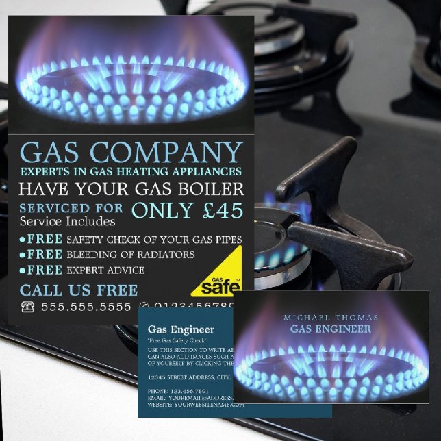 Blue Gas Ring, Gas Engineer & Lieferantenwerbung Flyer (Von Creator hochgeladen)